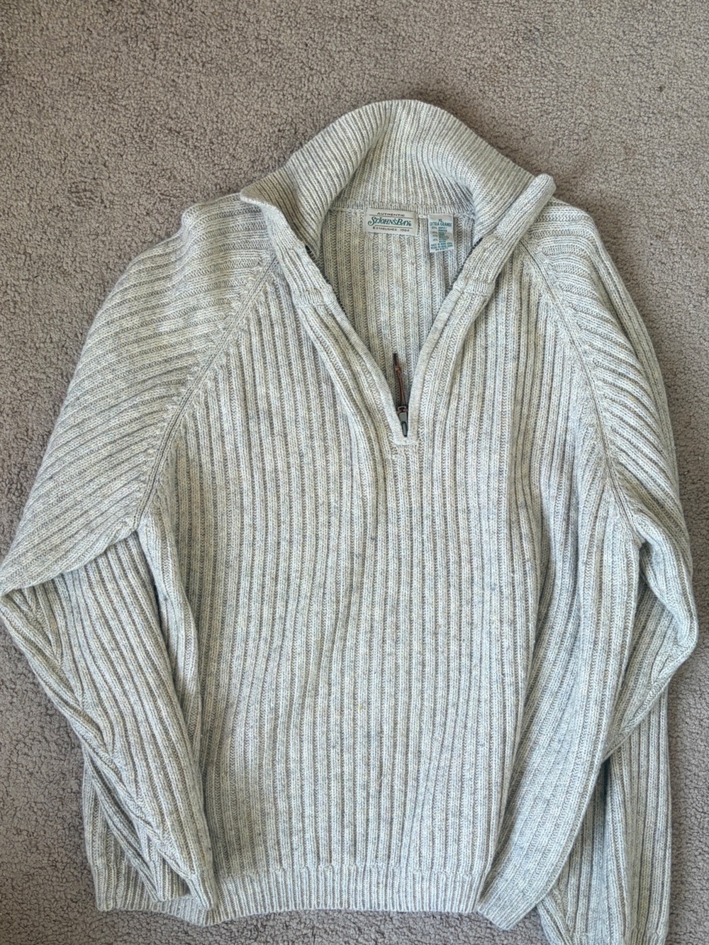 St. John's Bay Cream Ribbed Quarter-Zip Pullover